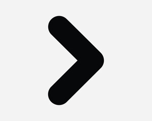 Right Caret Arrowhead Arrow Point Pointing Pointer Side Beside Next Page Swipe Orientation Navigation Icon Sign Shape Line Outline Black White Vector