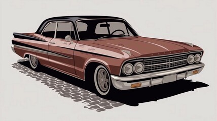 Illustration. of a passenger car on a white background