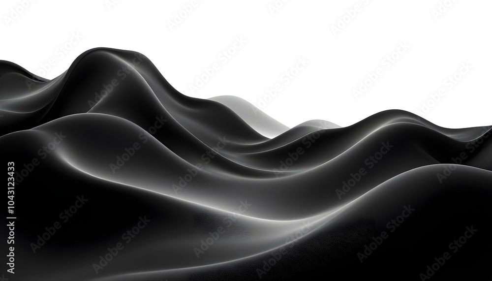 Poster black textures wallpaper. abstract 4k background silk, smooth, waves pattern. modern clean minimal b