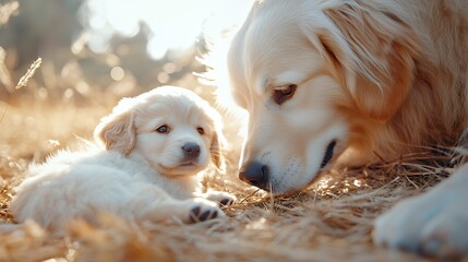 犬の母と子供