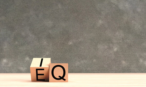 iq eq intelligence concept brain emotion psychology tdea empathy communication background copy space education study learning skill mantal balance mindset innovation smart logic health futuristic 
