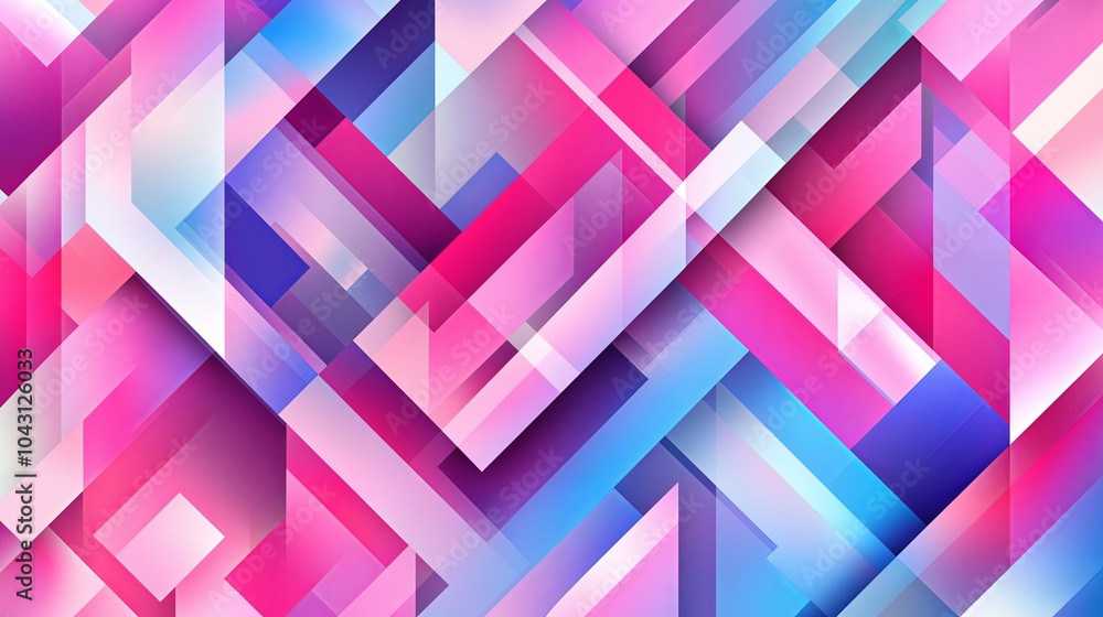 Poster Modern, minimalistic geometric patterns in soothing pastel tones, with sharp lines and soft gradients