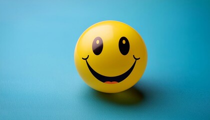 Fototapeta premium A smile emoji ball on a background reflecting