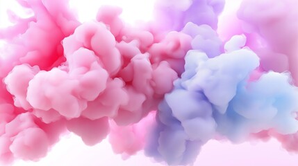 Fototapeta premium Soft, abstract clouds in shades of blush pink, baby blue, and lavender, blending smoothly into one another for a gentle, airy look