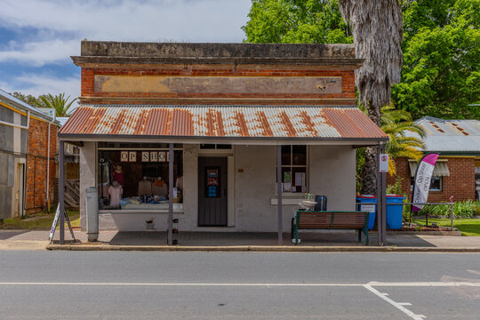 Tuesday 22 October 2024 perfectly preserved historic Buildings in the Main Street of Chiltern in country town Victoria built in 1850 when diggers tried their luck on the goldfields.  
