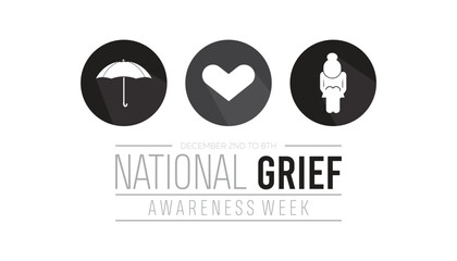 National Grief Awareness Week is observed every year on December. People Awareness concept. background, placard, banner template Vector illustration design.