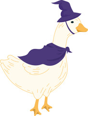 Cute duck cartoon illustration on white background.