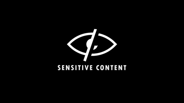 Animation warning to see, dangerous sign to see sensitive warning. sensitive content