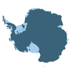Map of Antarctica, sign silhouette. World Map Globe. Vector Illustration isolated on white background. Antarctic continent
