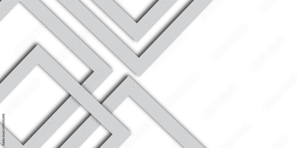 Poster white abstract geometric background with white paper sheets soars as abstract spaces with rectangles