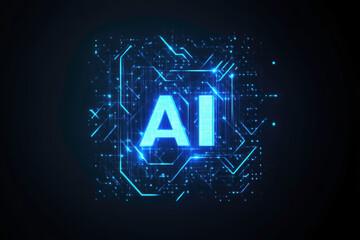 AI icon, machine learning concept