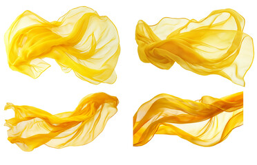 yellow chiffon isolated on transparent background