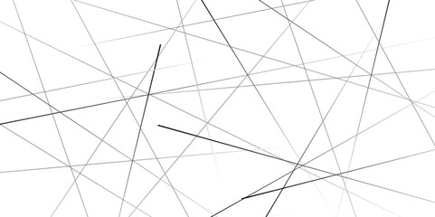 Abstract white background with random black lines. Random chaotic lines abstract geometric pattern texture.