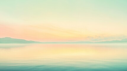 Obraz premium A serene background with gradient blends of soft yellows, pinks, and blues, mimicking the colors of dawn in nature.