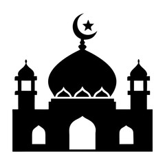 Muslim Mosque icon Silhouette Vector Art Image