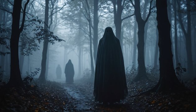 shadowy figure in forest