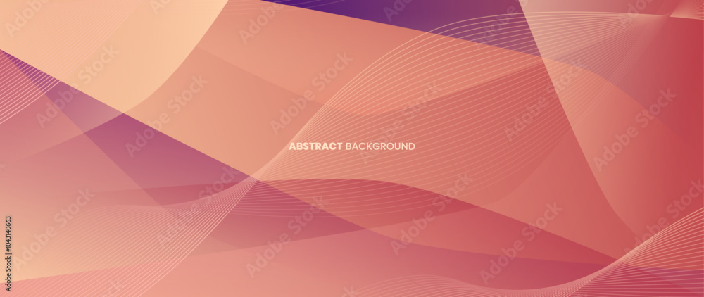 Poster abstract background with gradations of purple and peach colors with a fine gradient line pattern. ve