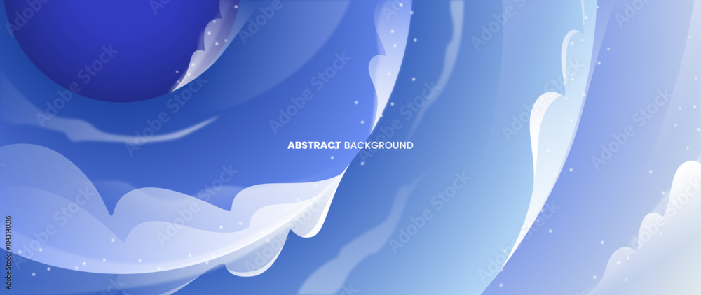 Poster abstract background with the theme of the sky accompanied by clouds that circle to the upper side wi