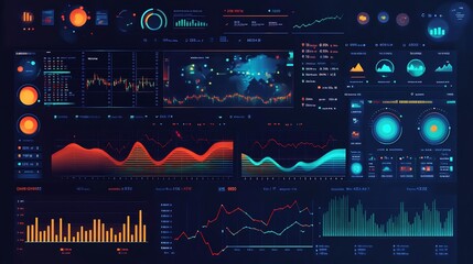 Bstract financial dashboard showing key economic 