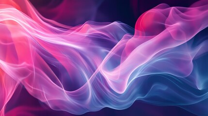 Fototapeta premium Colorful abstract smoke wave pattern with a dynamic flow on a dark background.
