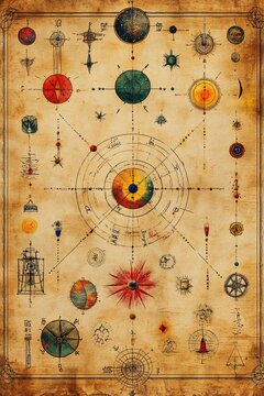 Exploring the cosmic connection a unique celestial map illustrating the interrelationship of planets stars and cosmic forces