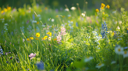 Fototapeta premium A beautiful shot of a field of flowers in full bloom. The colors are vibrant and the petals are delicate.