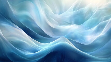 Obraz premium Abstract smooth waves in calming blue tones, perfect for backgrounds and designs.