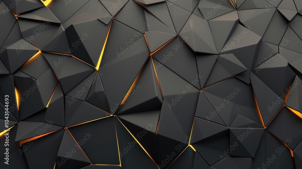 Wall mural geometric black gold background, seamless realistic texture for luxury banner