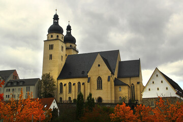 View of St. Johannis church in the historical centre of Plauen, Saxony, Germany