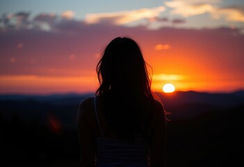 silhouette of a person in sunset