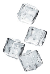 Obraz premium PNG Four ice cubes photography floating ice cubes.