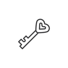 Love Key line icon