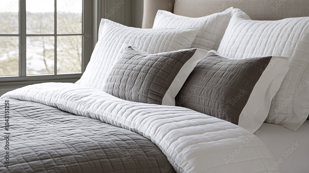 Aufkleber a cozy bed setup with plush pillows and warm blankets promoting the importance of quality sleep for 
