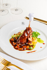 duck leg on the Christmas table