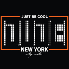 slogan new york, graphic tee typography design, trendy apparel print, illustration vector art, letter style	