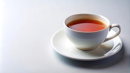 Fototapeta premium Earl Grey tea in a white cup and saucer