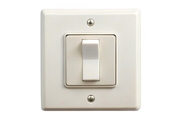 Electronic light switch turning on and off isolated on white background