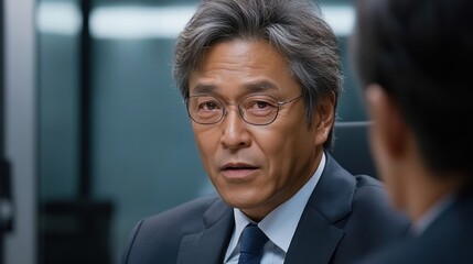 プロフェッショナルなビジネスミーティング：企業での議論に参加する経験豊富な幹部