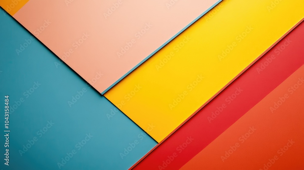 Poster a vivid overlay of colored edges blending seamlessly into a minimalist background, offering a stylis