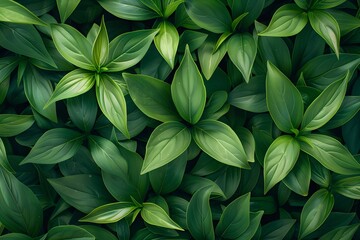 Obraz premium A close up of a bunch of green leaves