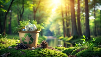 Eco-friendly recycling with nature elements