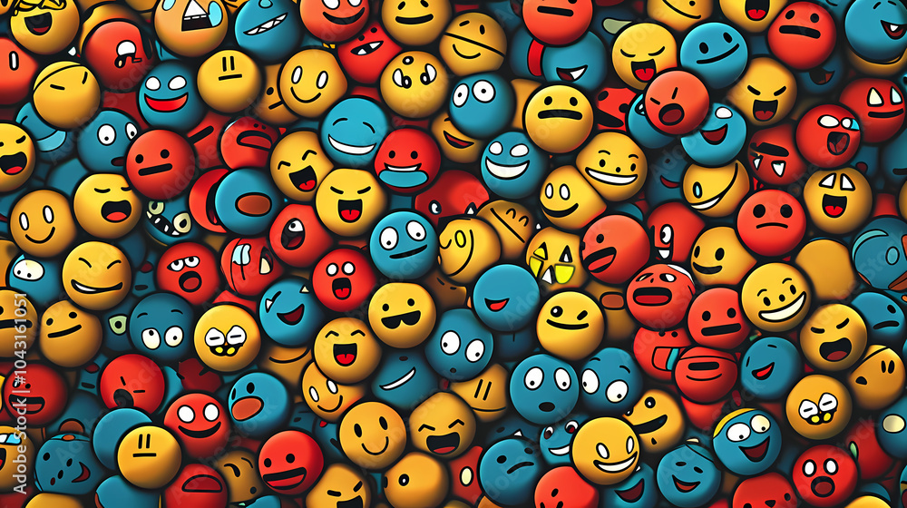 Poster pattern with colorful balls generated ai