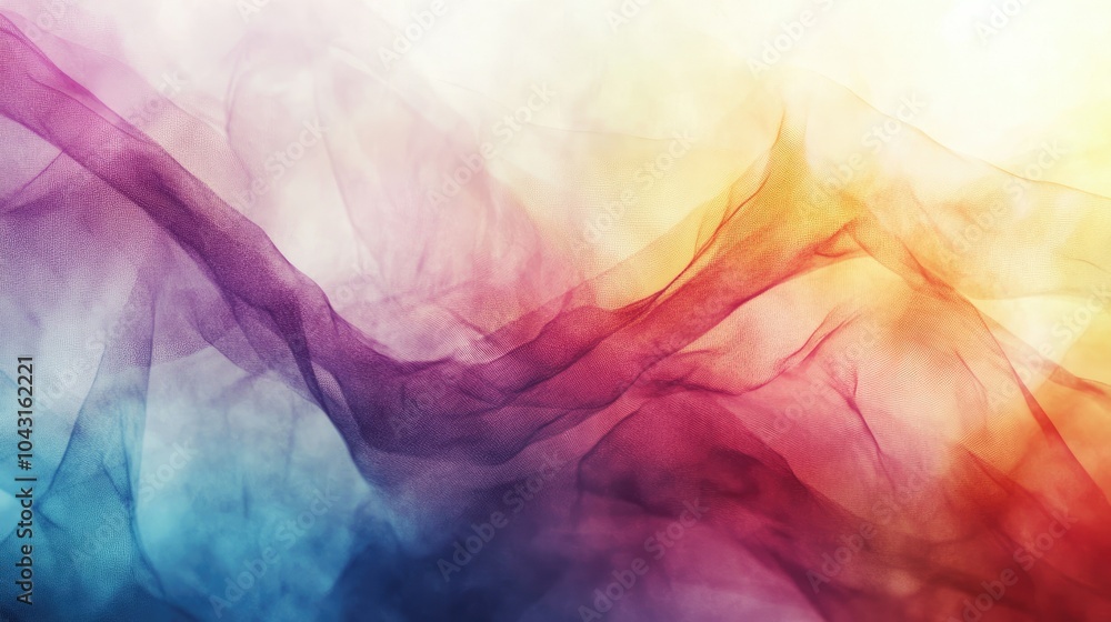 Poster bright, abstract colored edges overlaying a soft background, creating a vibrant visual element perfe