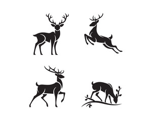 Cute Deer silhouette vector icon