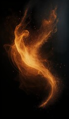 Fototapeta premium a close up of a cell phone with a fire on fiery particles