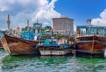 traditional cargo ship in Dubai Creek
