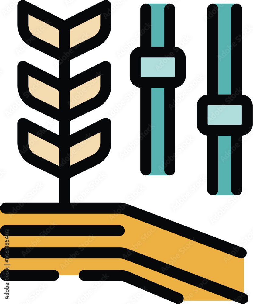 Poster this color icon represents the concept of smart farming and precision agriculture using modern techn
