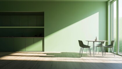 Fototapeta premium Modern Green Kitchen.