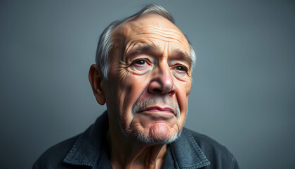 Obraz premium Elder man crying isolated with white highlights, png