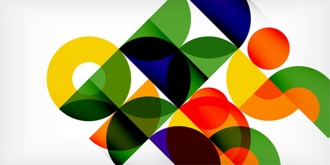 Obraz premium Colorful circle abstract background. Template for wallpaper, banner, presentation, background